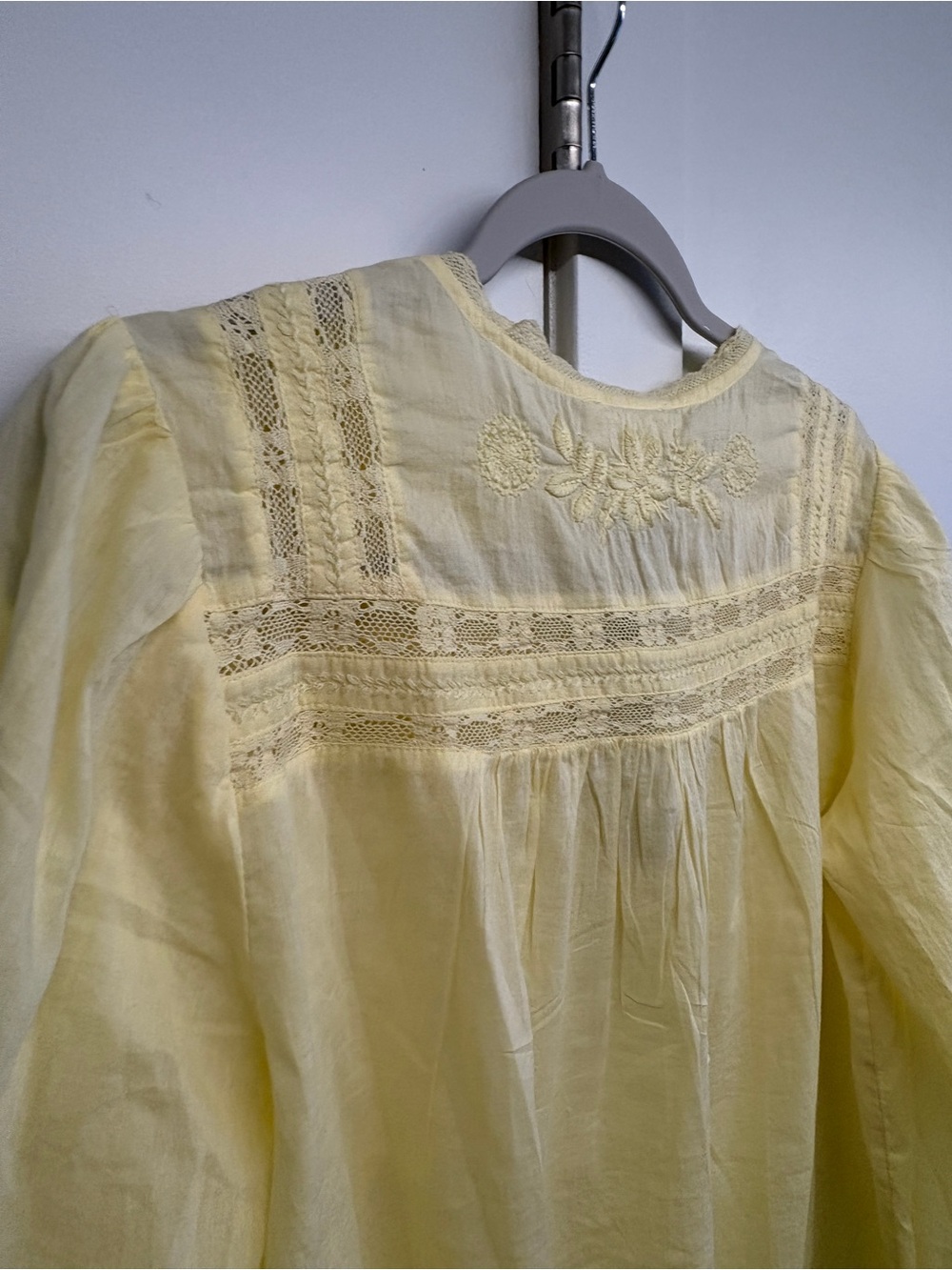 Velvet by Graham & Spencer Embroidered Byrdie Blouse in Butter Yellow - Picture 5 of 12